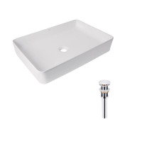 Комплект Qtap Tern: Раковина накладна прамокутна 600x400x110 мм WHITE + Донний клапан PU02