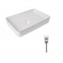 Комплект Qtap Tern: Раковина накладна прамокутна 600x400x110 мм WHITE + Донний клапан PU02 SD00053427