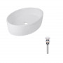Комплект Qtap Kolibri: Раковина накладна овальна 500x360x140 мм White + Донний клапан PU02 SD00053435