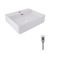 Комплект Qtap Nando LT: Раковина підвісна прамокутна 500х420х120 мм White + Донний клапан PU02O