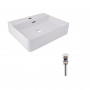 Комплект Qtap Nando LT: Раковина підвісна прамокутна 500х420х120 мм White + Донний клапан PU02O SD00053447