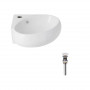 Комплект Qtap Leo N: Угловая овальная раковина подвесная 380x360x130 мм WHITE + Донный клапан PU02O SD00053455