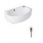 Комплект Qtap Leo: Раковина підвісна овальна права 430x290x140 мм White + Донний клапан PU02O SD00053457