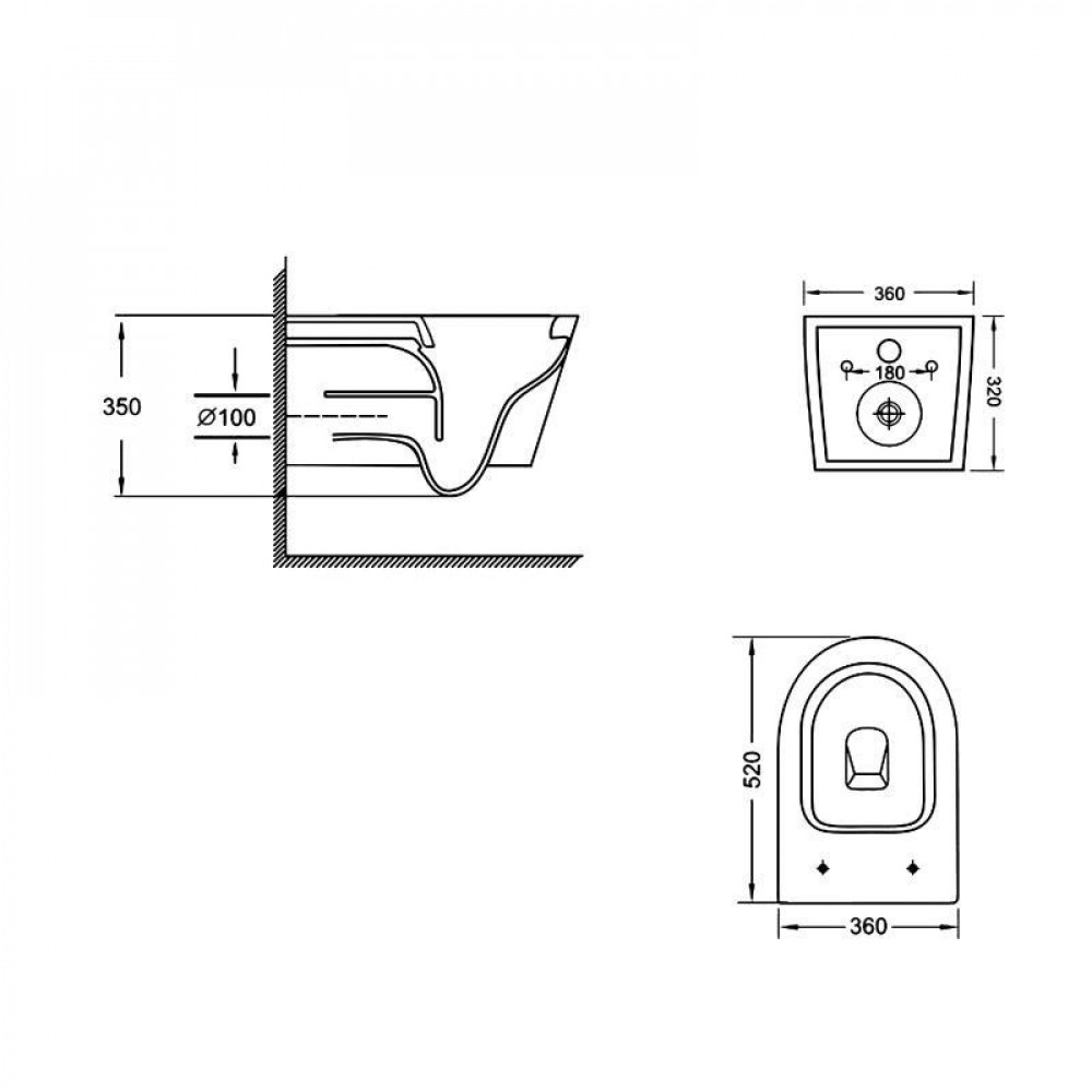 Унітаз підвісний Qtap Jay безобідковий з сідінням Soft-close QT07335175W SD00053467