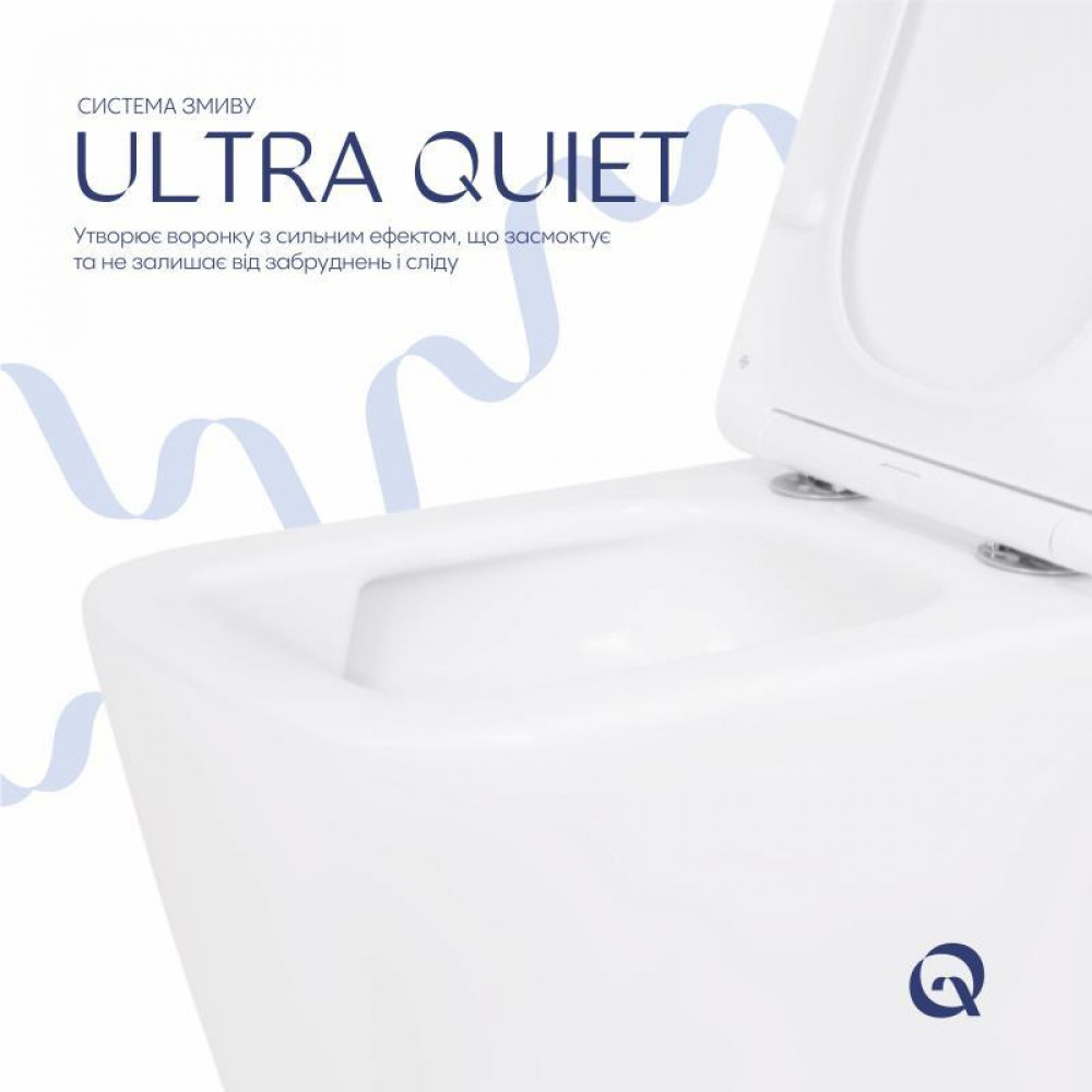 Унітаз підвісний Qtap Crow безобідковий з сідінням Soft-close QT05335170W SD00053468