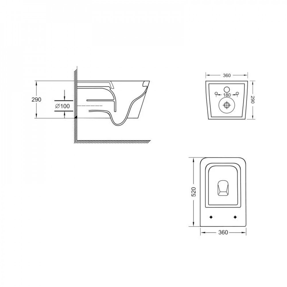 Унітаз підвісний Qtap Crow безобідковий з сідінням Soft-close QT05335170W SD00053468