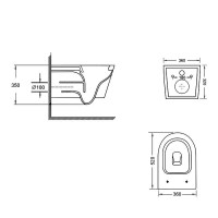 Унитаз подвесной Qtap Swan безобедочный с сиденьем Soft-close QT16335180W