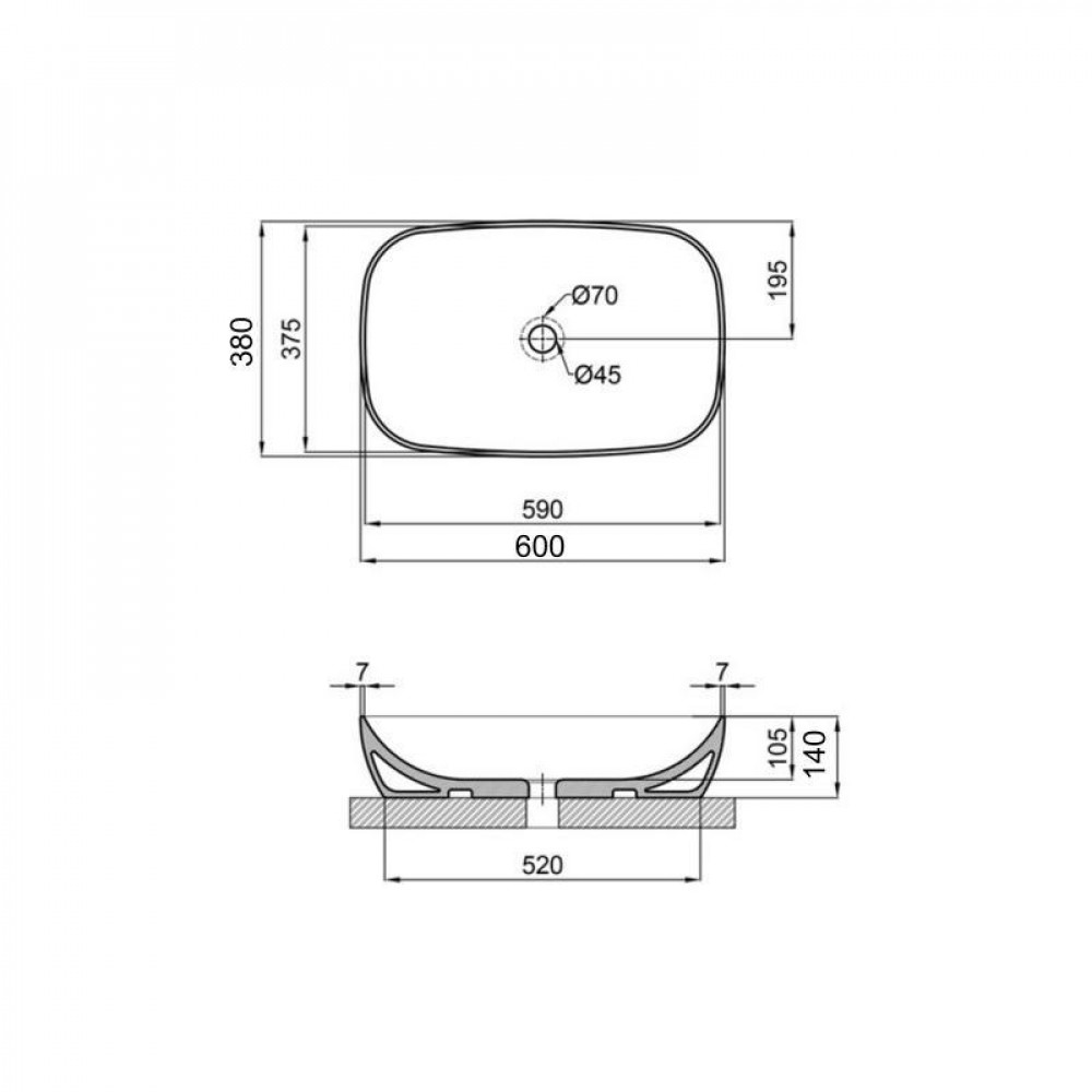 Раковина-чаша Qtap Cardinal 600х380х140 мм White QT04116257W SD00053607