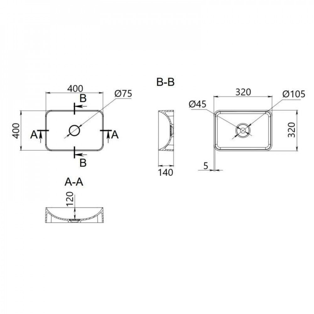 Раковина-чаша Qtap Kolibri 400х400х140 мм White QT10116303W SD00053608