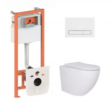 Готове рішення Qtap для ванної кімнати: підвісний унітаз Robin 520x365x365 + комплект інсталяції Nest 4 в 1