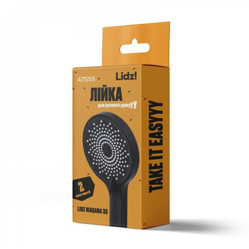 Лійка для ручного душу Lidz Niagara 32 120 мм округла LDNIA32BLM47555 Matt Black SD00053679