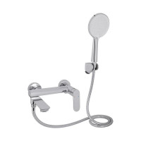 Змішувач для ванни Qtap Evia з поворотним виливом (з душовим гарнітуром) QTEVI260CRM47578 Chrome