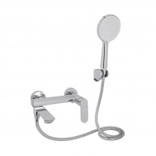 Змішувач для ванни Qtap Evia з поворотним виливом (з душовим гарнітуром) QTEVI260CRM47578 Chrome