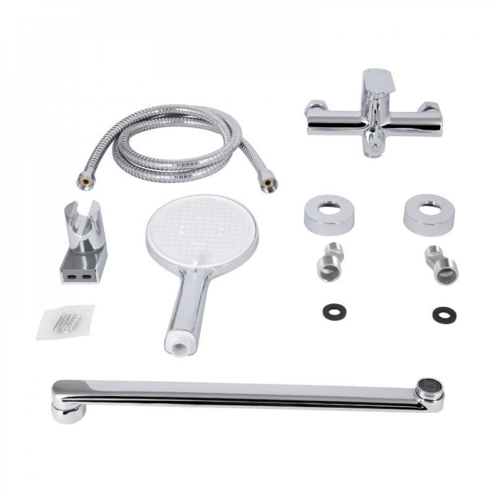 Смеситель для ванны Qtap Evia с длинным поворотным изливом (с душевым гарнитуром) QTEVI260CRM47579 Chrome SD00053703