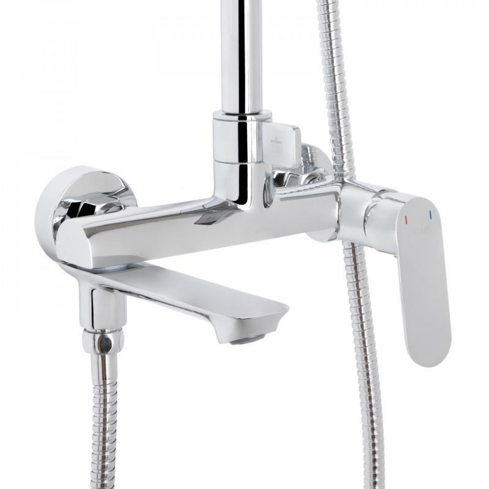 Душевая система универсальная Qtap Evia на три потребителя (с изливом) QTEVI111CRM47583 Chrome SD00053707