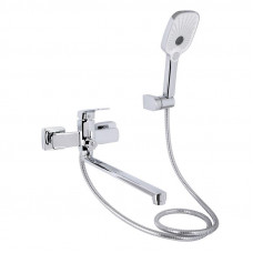 Змішувач для ванни Qtap Tern з довгим поворотним виливом (з душовим гарнітуром) QTTER260CRM47587 Chrome