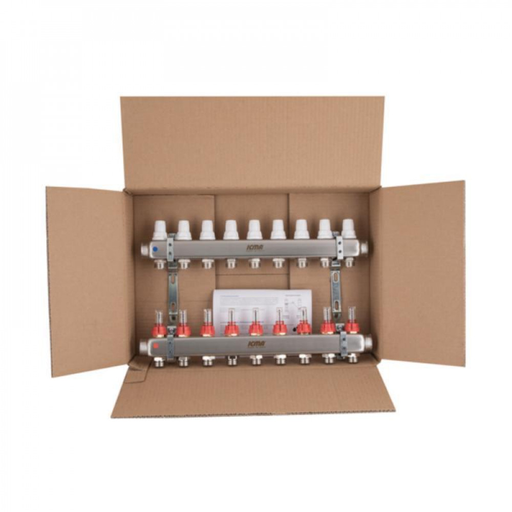 Колектор з витратомірами (нерж.) 1" х9 Icma № К073 SD00053737