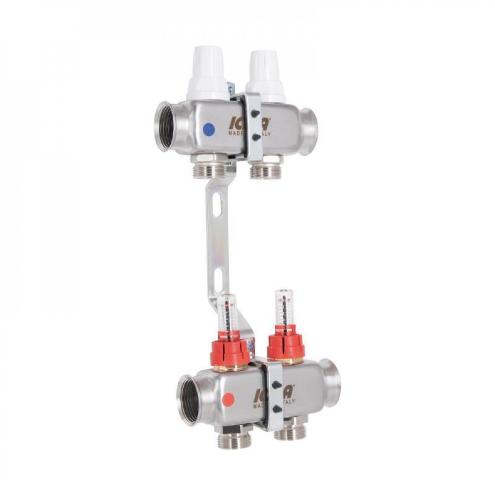 Колектор Icma № К073 з витратомірами (нерж.) 1" х 3/4" на 2 виходи SD00054038