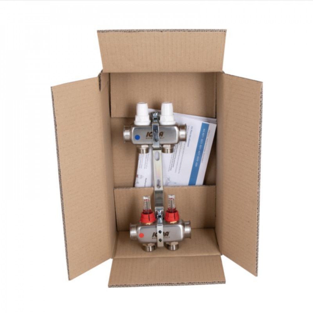 Колектор Icma № К073 з витратомірами (нерж.) 1" х 3/4" на 2 виходи SD00054038