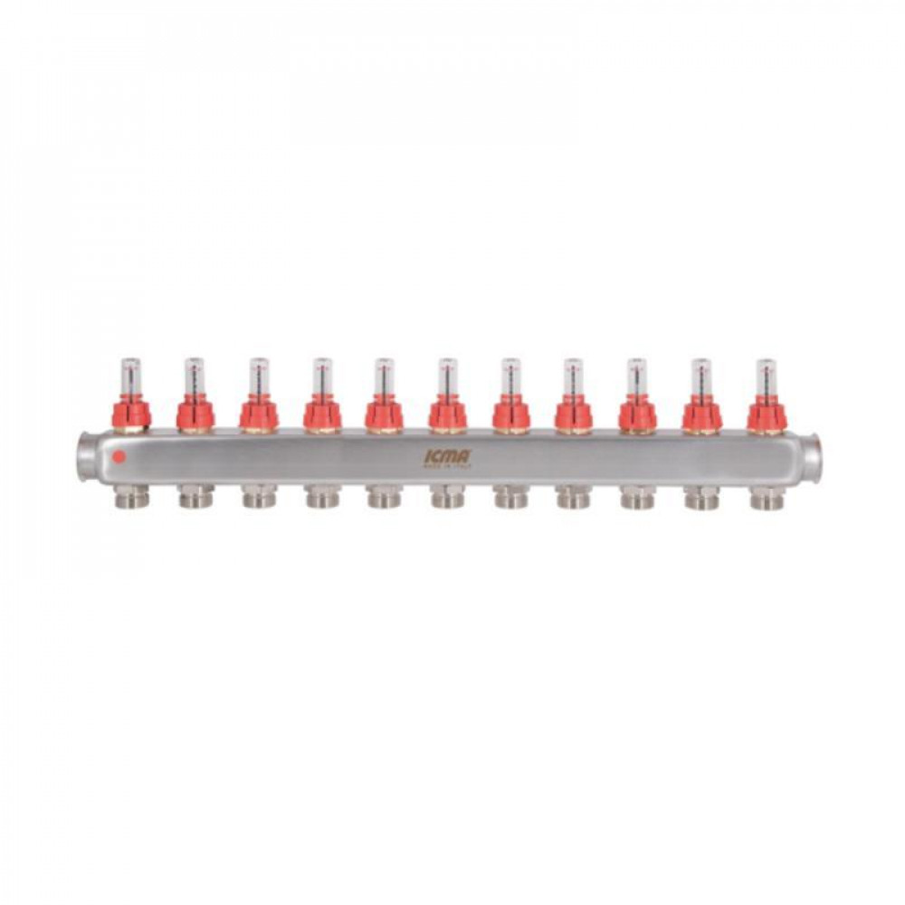 Колектор Icma № К073 з витратомірами (нерж.) 1" х 3/4" на 11 виходів SD00054040