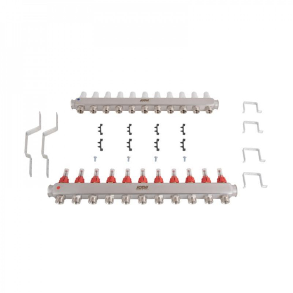 Колектор Icma № К073 з витратомірами (нерж.) 1" х 3/4" на 11 виходів SD00054040