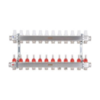 Коллектор Icma № К073 с расходомерами (нерж.) 1"х3/4" на 12 выходов
