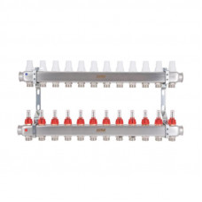 Колектор Icma № К073 з витратомірами (нерж.) 1" х 3/4" на 12 виходів