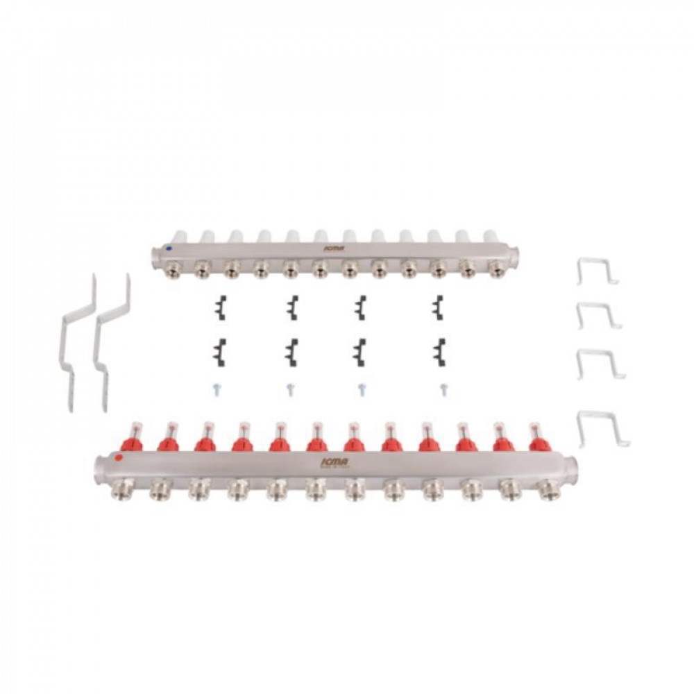 Колектор Icma № К073 з витратомірами (нерж.) 1" х 3/4" на 12 виходів SD00054041