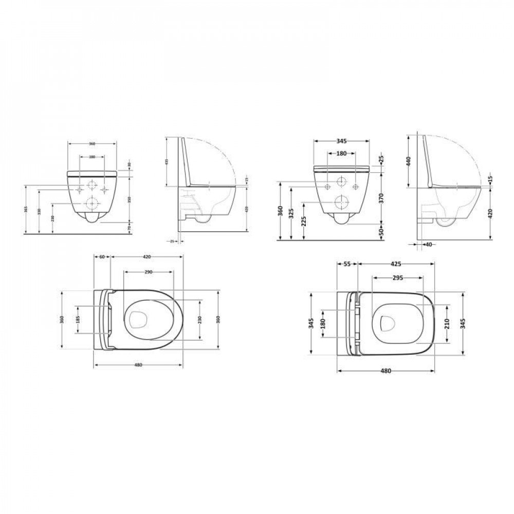 Акційний набір: Унітаз підвісний Jay Ultra Quiet QT07335177W 485х360х320 + Tern Ultra Quiet QT17332303ASW SD00054048