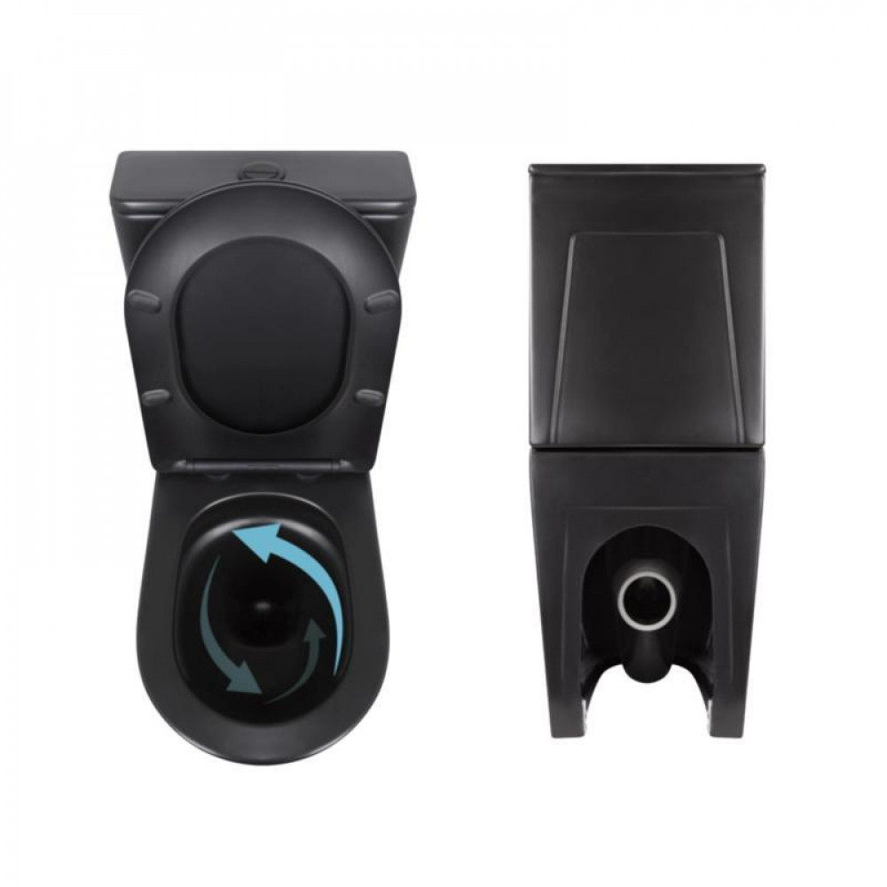Акційний набір: Унітаз напольний Robin Ultra Quiet QT13226083AMB 660x360x855 Black + Біде напольне Robin SD00054052