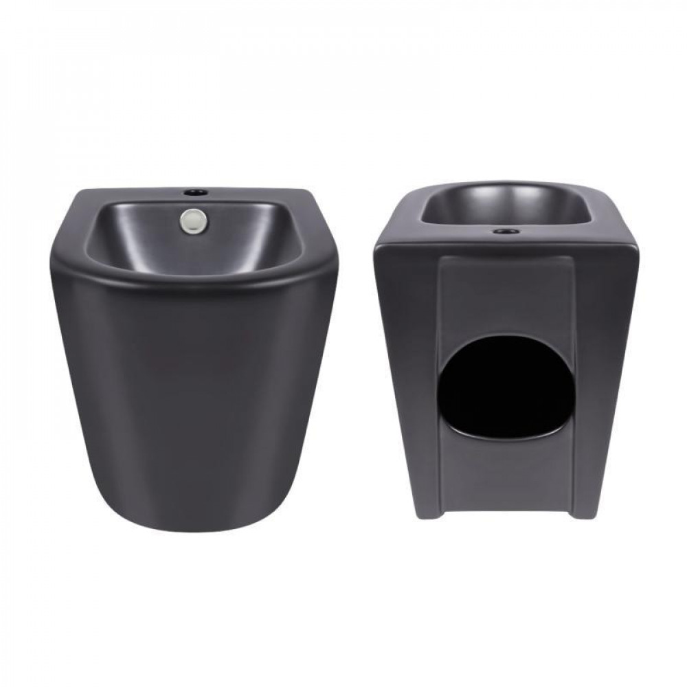 Акційний набір: Унітаз напольний Robin Ultra Quiet QT13226083AMB 660x360x855 Black + Біде напольне Robin SD00054052