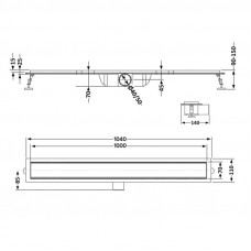 Трап із нержавіючої сталі Qtap Taurus FA1000 лінійний із сухим затвором