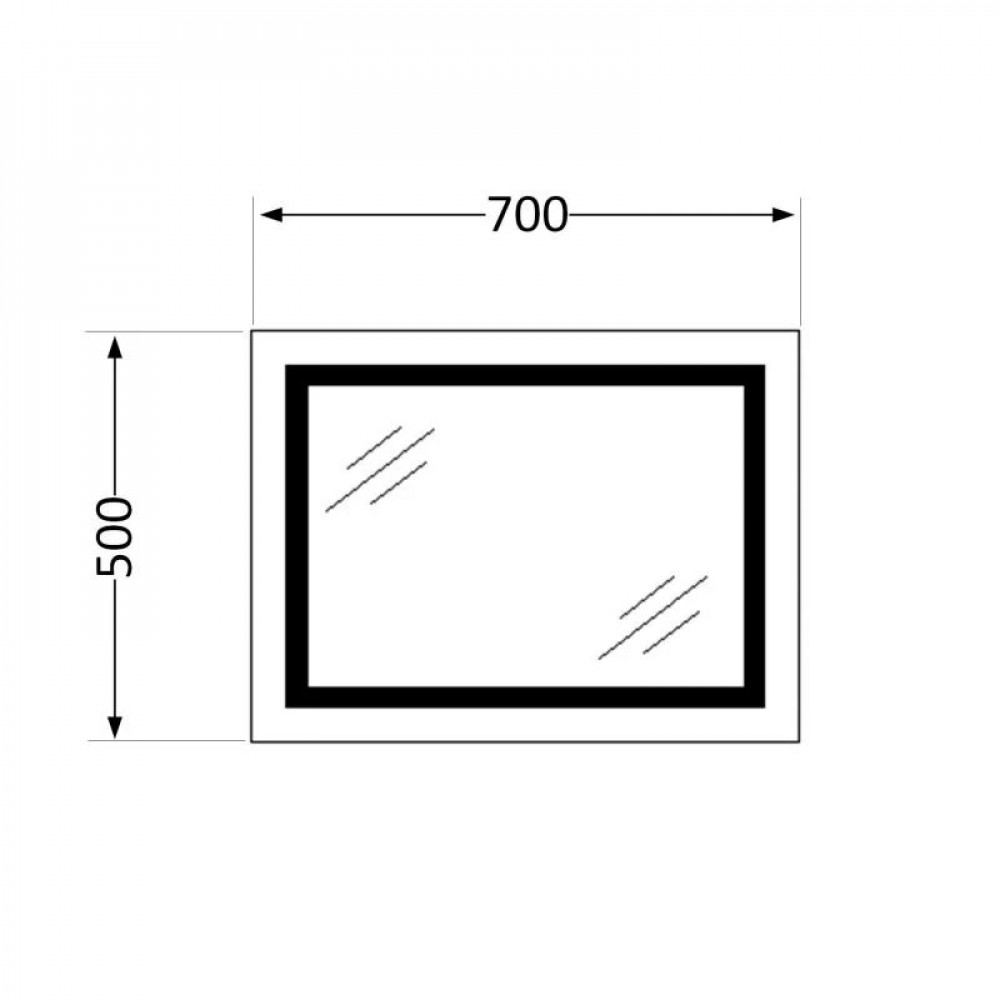 Дзеркало Qtap Mideya (DC-F613) 700х500 з LED-підсвічуванням Touch, з антизапотіванням, димером QT2078NCF7050W SD00054142