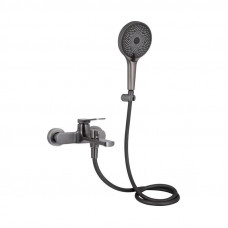 Змішувач для ванни Qtap Slavonice (з душовим гарнітуром) QTSLV259GMB48035 Gunmetal Black PVD