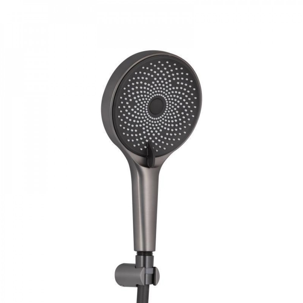 Змішувач для ванни Qtap Slavonice (з душовим гарнітуром) QTSLV259GMB48035 Gunmetal Black PVD SD00054159