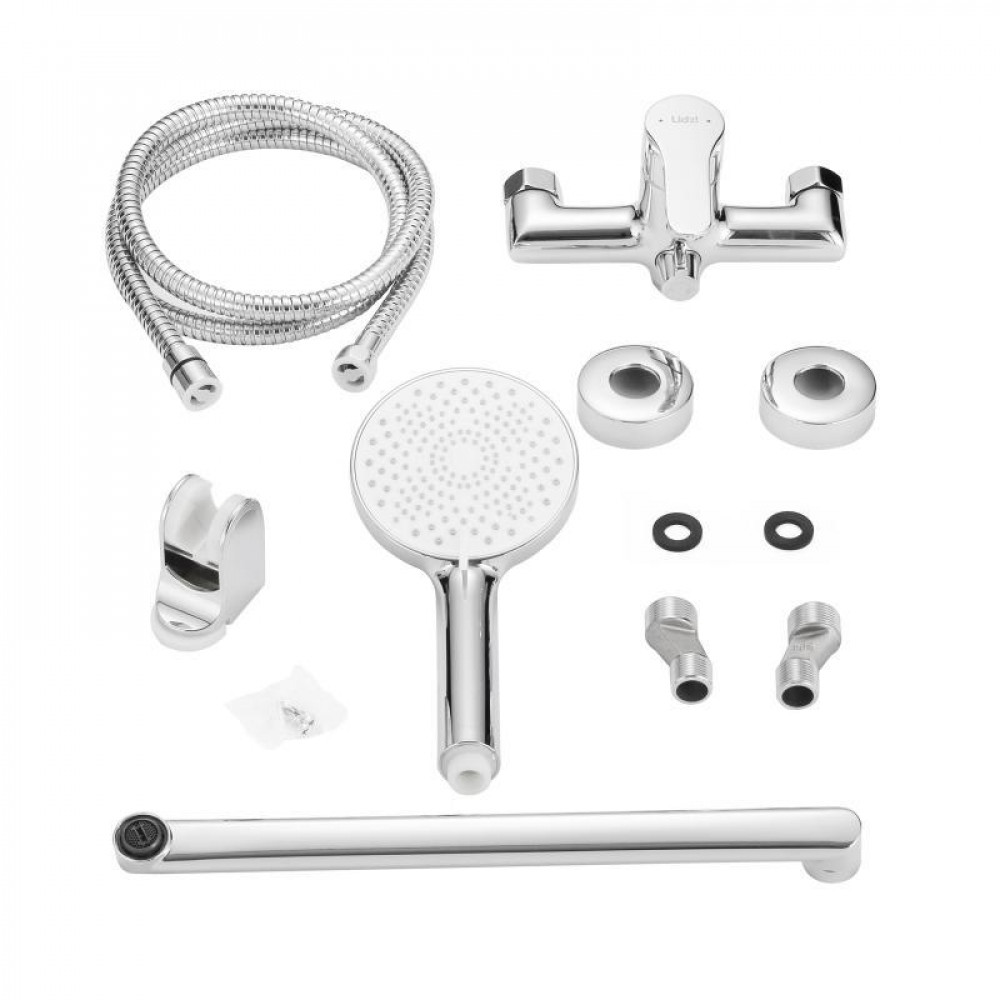 Змішувач латунний для ванни Lidz Astra 005 з поворотним виливом (з душовим гарнітуром) (k35) LDAST005CRM48088 Chrome SD00054212