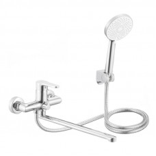 Змішувач латунний для ванни Lidz Astra 005 з поворотним виливом (з душовим гарнітуром) (k35) LDAST005CRM48088