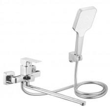 Змішувач латунний для ванни Lidz Orion 005 з поворотним виливом (з душовим гарнітуром) (k35) LDORI005CRM48094 Chrome