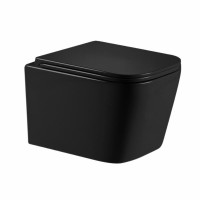 Унітаз підвісний Qtap Crow Ultra Quiet 485×340×290 мм, Matt Black, з сидінням Slim Duroplast/ Soft-close/ Quick Release