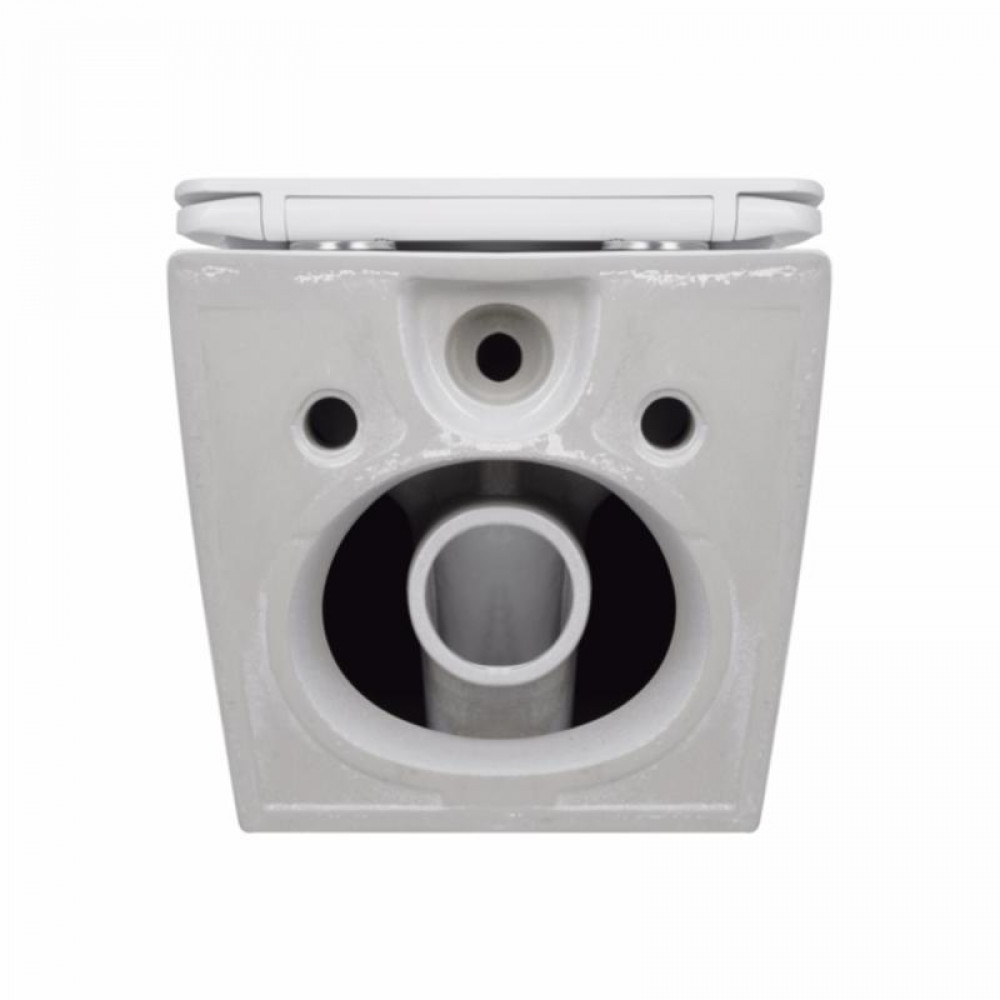 Унітаз підвісний Jay Rimless 485×360×320 мм, White, з сидінням Slim Duroplast/ Soft-close/ Quick Relase QT07335177RW Qtap SD00054231