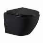 Унітаз підвісний Qtap Jay Ultra Quiet 485х360х320 мм, Matt Black, сидінням Slim Duroplast/ Soft-close/ Quick Relase QT07335177MB SD00054232
