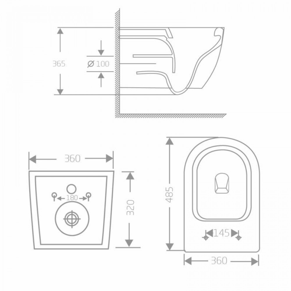 Унітаз підвісний Qtap Jay Ultra Quiet 485х360х320 мм, Matt Black, сидінням Slim Duroplast/ Soft-close/ Quick Relase QT07335177MB SD00054232