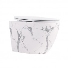 Унітаз підвісний Robin Ultra Quiet 490×365×325 мм, Marble, з сидінням Slim Duroplast / Soft-close / Quick Release QT13332381АSMR