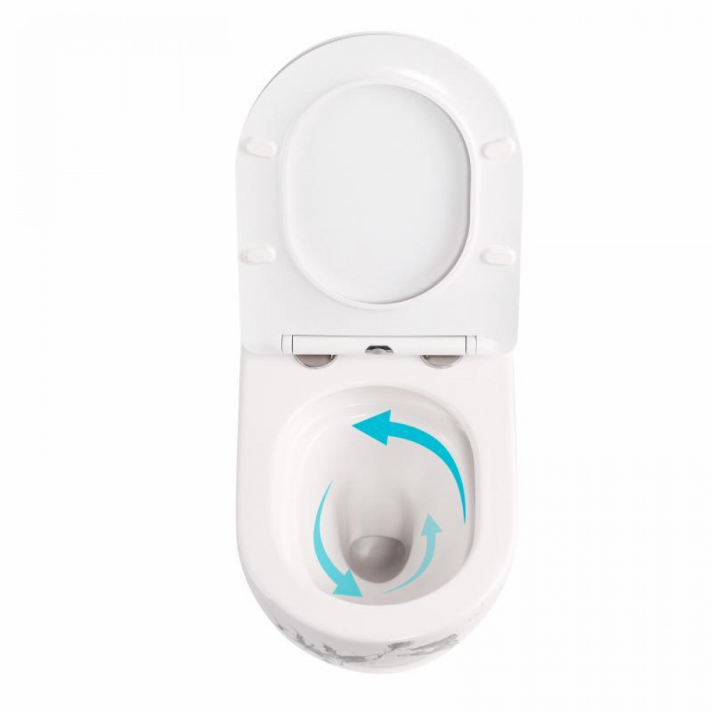 Унітаз підвісний Robin Ultra Quiet 490×365×325 мм, Marble, з сидінням Slim Duroplast / Soft-close / Quick Release QT13332381АSMR SD00054281