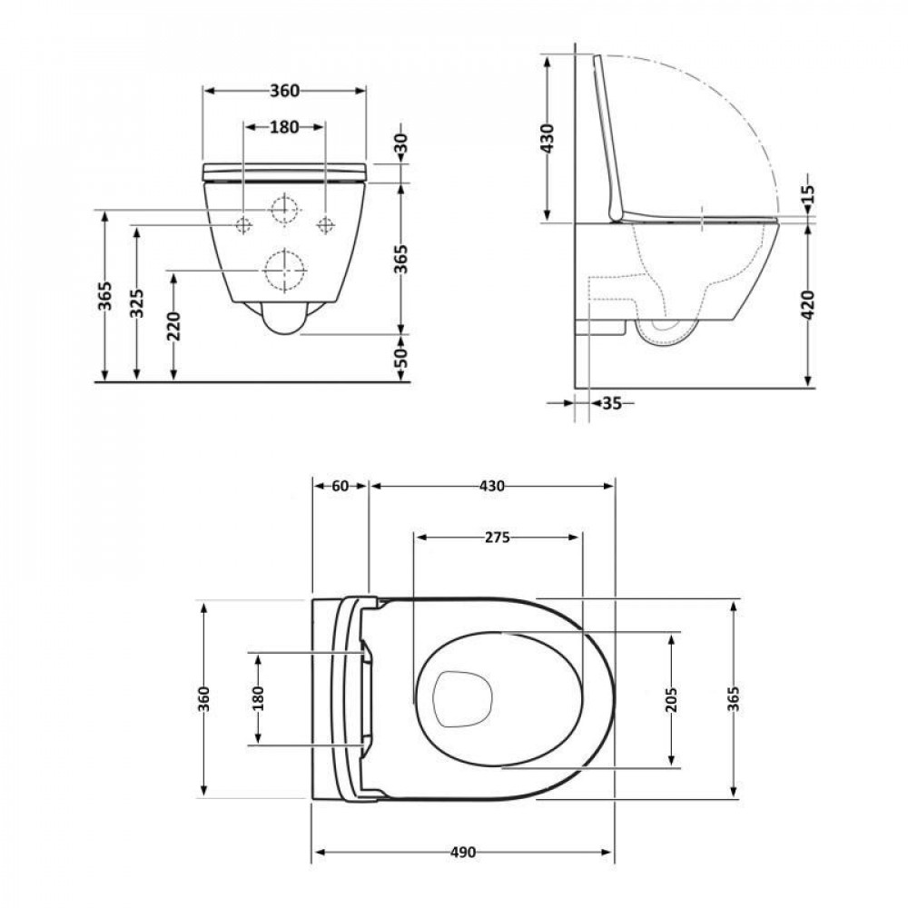 Унітаз підвісний Robin Ultra Quiet 490×365×325 мм, Marble, з сидінням Slim Duroplast / Soft-close / Quick Release QT13332381АSMR SD00054281