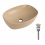 Раковина накладна Qtap Robin 500х380х140 мм, Beige, прямокутна, з донним клапаном QT04116302SB SD00054298