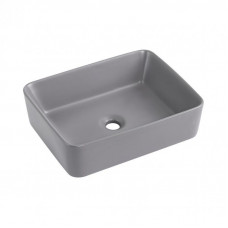 Раковина накладна Qtap Tern 480x370x135 мм, Stone grey, прямокутна, з донним клапаном QT17116069SG