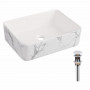 Раковина накладна Qtap Tern 480x370x135 мм, Marble, прямокутна, з донним клапаном QT17116069MR SD00054303