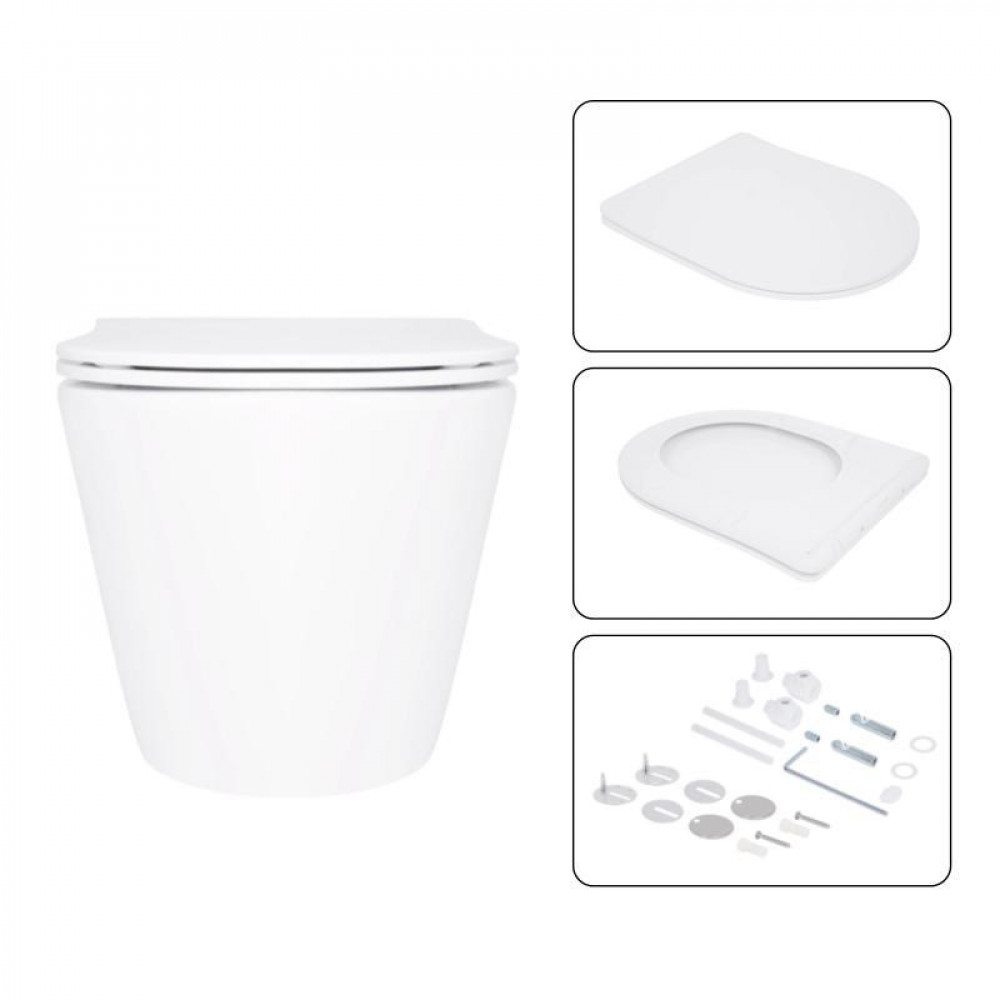 Готове рішення Qtap для ванної кімнати: підвісний унітаз Swan Ultra Quiet 520x360x320 + комплект інсталяції Nest 4 в 1 (квадратна SD00054312