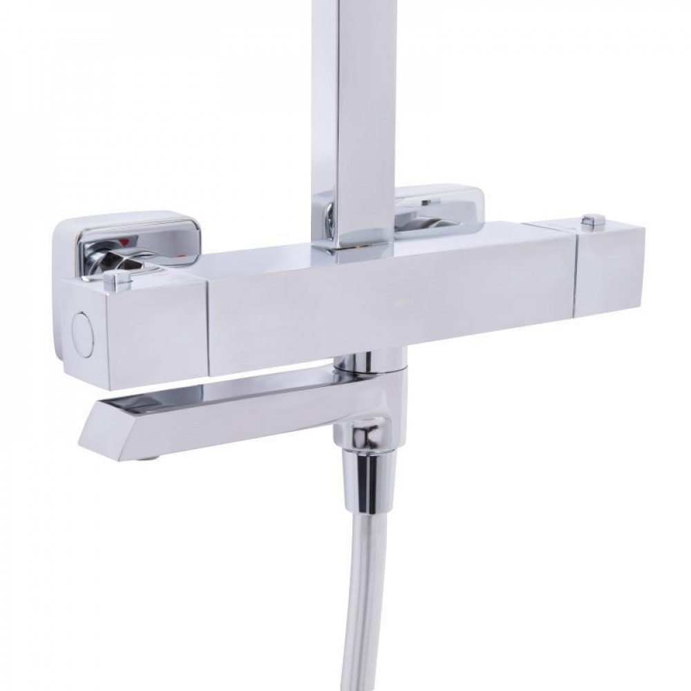 Душевая система универсальная Qtap Sloup термостатическая на три потребителя (с изливом) QTSLO51103OC48217 Chrome SD00054341